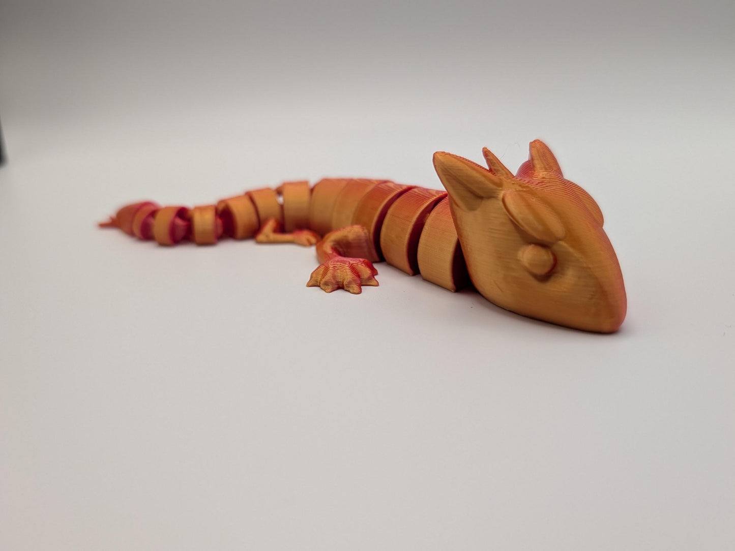 Articulated Fire Dragon - 3D Printed Silk Red Gold Dragon