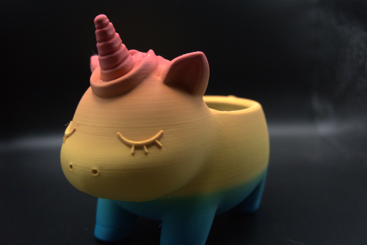 3D Printed Rainbow Unicorn Planter – Desk Organizer
