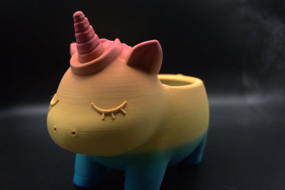 3D Printed Rainbow Unicorn Planter – Desk Organizer