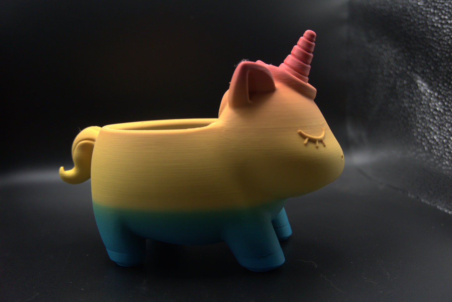 3D Printed Rainbow Unicorn Planter – Desk Organizer