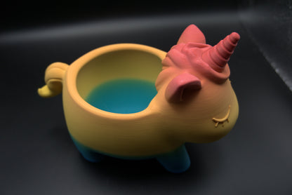 3D Printed Rainbow Unicorn Planter – Desk Organizer