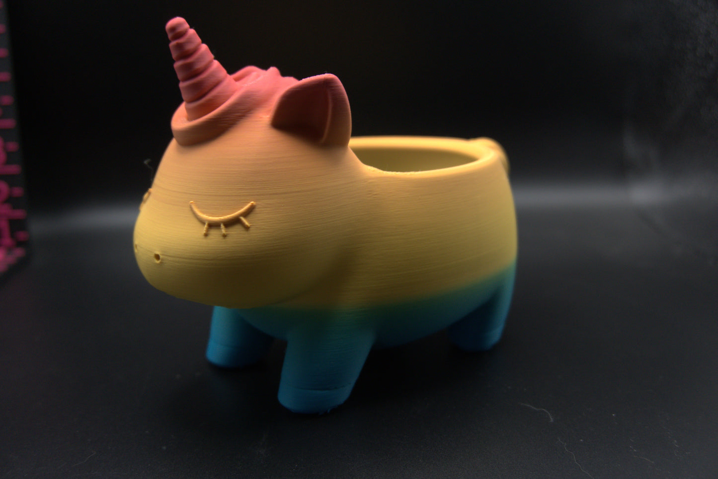 3D Printed Rainbow Unicorn Planter – Desk Organizer