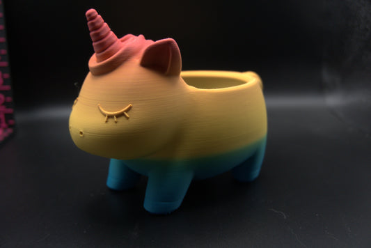 3D Printed Rainbow Unicorn Planter – Desk Organizer