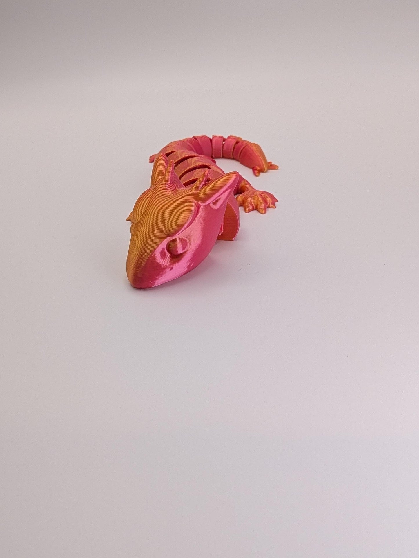 Articulated Fire Dragon - 3D Printed Silk Red Gold Dragon