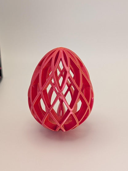 3D Printed Geometric Egg - Silk Finish Display Shell - Easter Egg