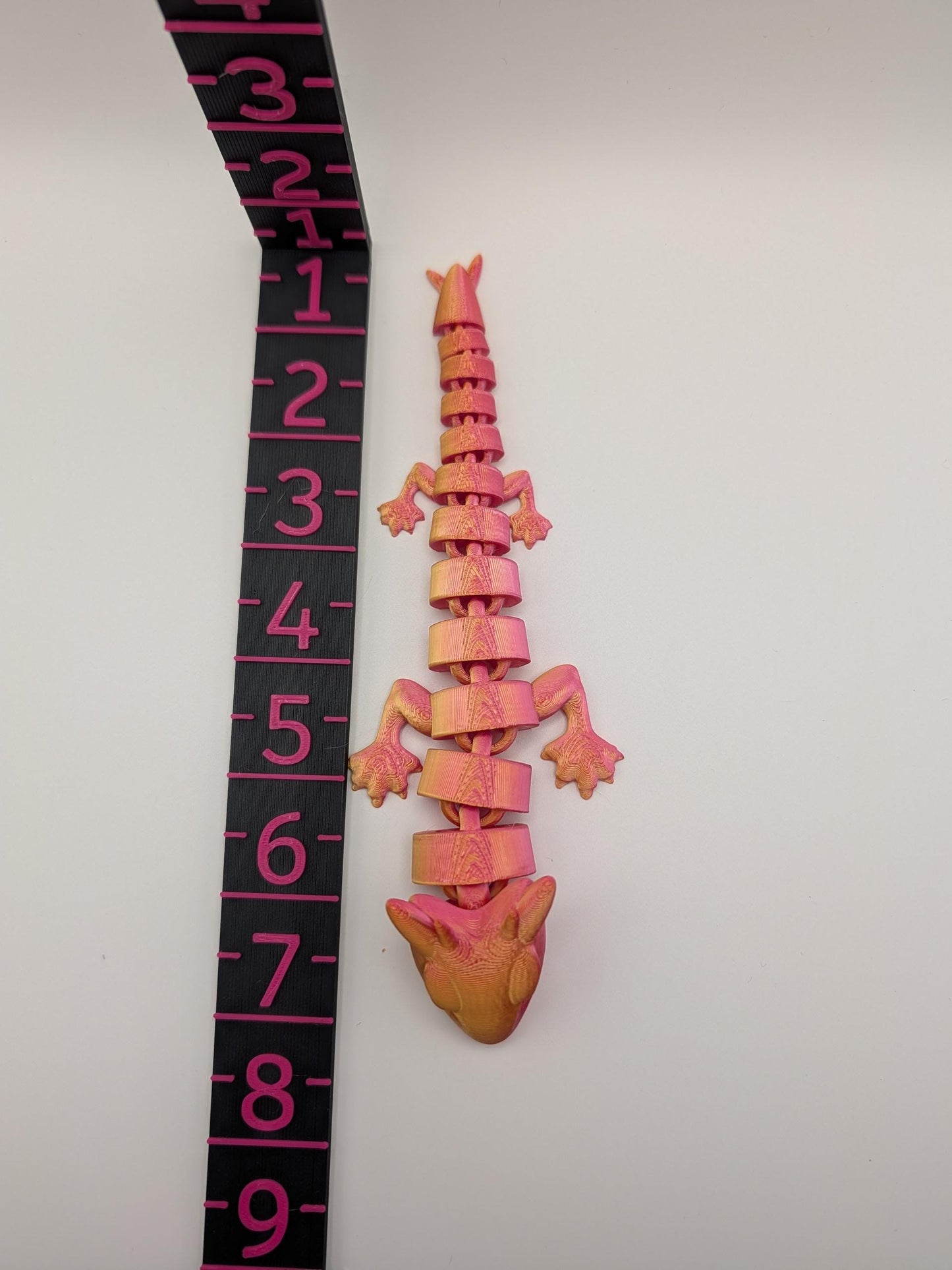 Articulated Fire Dragon - 3D Printed Silk Red Gold Dragon